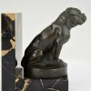 Art Deco bookends with bulldogs