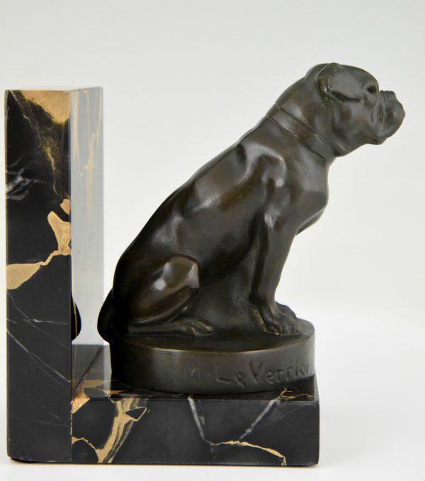 Art Deco bookends with bulldogs