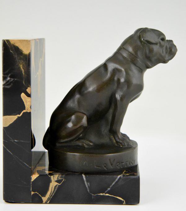 Art Deco boekensteunen bulldog.