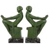 Art Deco bookends with reading nudes.