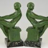 Art Deco bookends with reading nudes.