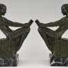 Art Deco bookends with reading nudes.