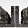 Art Deco cat and bulldog bookends