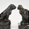 Art Deco cat and bulldog bookends