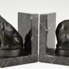 Art Deco cat and bulldog bookends