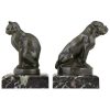 Art Deco cat & bulldog bookends