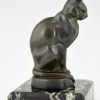 Art Deco cat & bulldog bookends