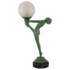 Art Deco figural table lamp with standing nude.