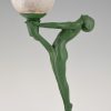 Art Deco figural table lamp with standing nude.