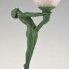 Art Deco figural table lamp with standing nude.