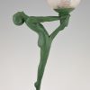 Art Deco figural table lamp with standing nude.