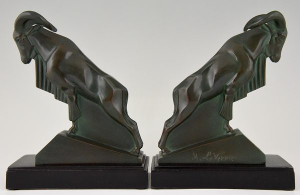 Art Deco serre livres bouquetin