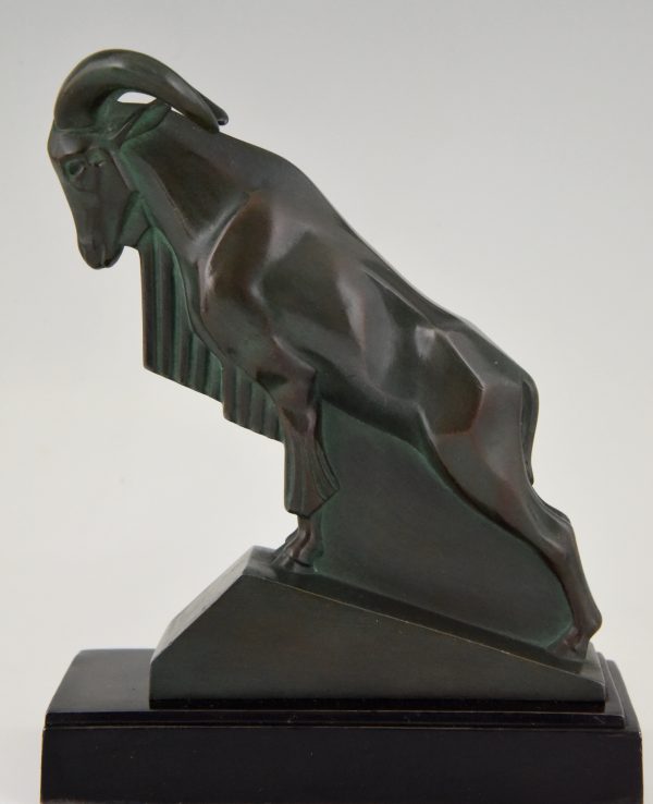 Art Deco Buchstütze Steinbock