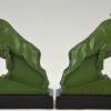 Art Deco Buchstützen Steinbock