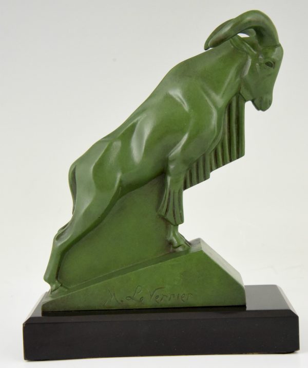 Art Deco Buchstützen Steinbock