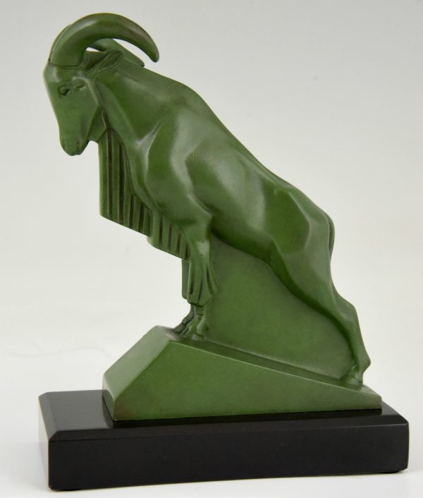 Art Deco Buchstützen Steinbock