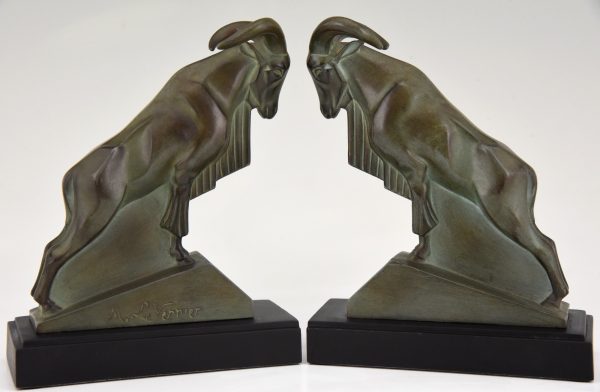 Art Deco Ibex or ram bookends