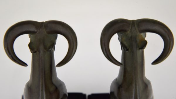 Art Deco Ibex or ram bookends