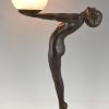 Lampe Art Deco femme nue Lumina