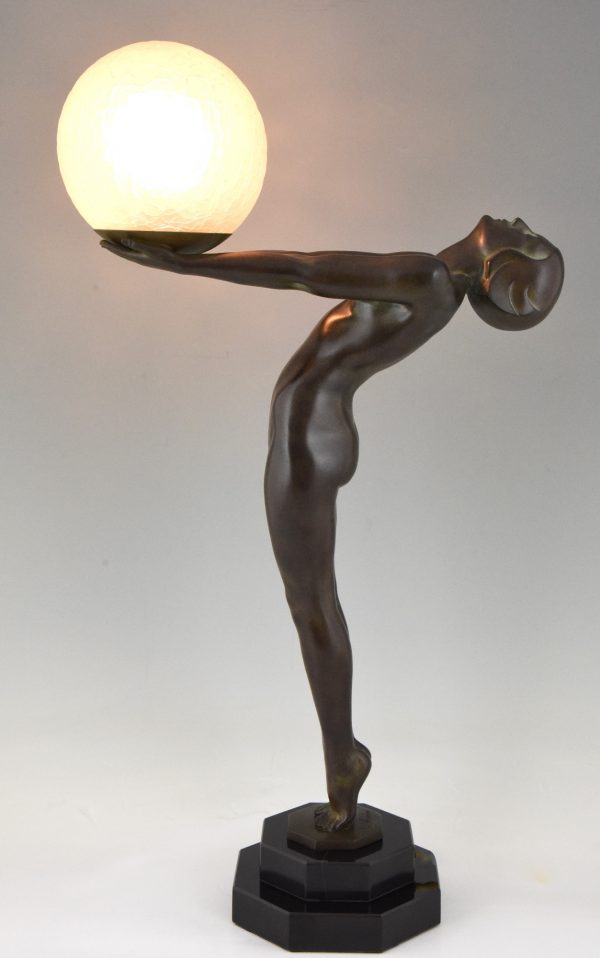 Art Deco lamp naakte vrouw Lumina