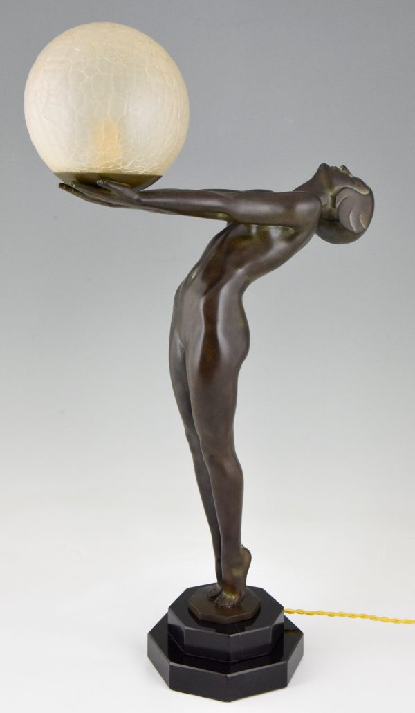 Lampe Art Deco femme nue Lumina