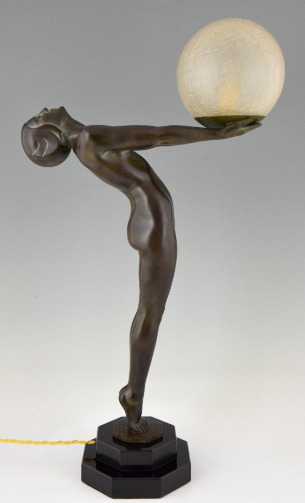 Lampe Art Deco femme nue Lumina