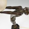 Lampe Art Deco femme nue Lumina