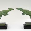 Art Deco leaping deer bookends