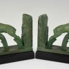 Art Deco leaping deer bookends