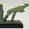 Art Deco leaping deer bookends