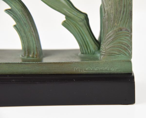 Art Deco leaping deer bookends