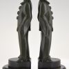 Art Deco pierrot bookends