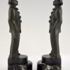 Art Deco pierrot bookends