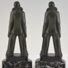 Art Deco pierrot bookends