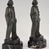 Art Deco pierrot bookends