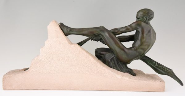 Art Deco Skulptur Fischer Männlicher Akt
