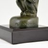 Art Deco sculpture car mascot monkey with lantern