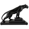 Art Deco sculpture of a panther on a stepped marble base