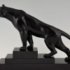 Art Deco sculpture of a panther on a stepped marble base