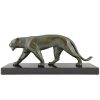 Art Deco sculpture of a walking panther