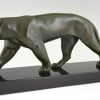 Art Deco sculpture of a walking panther