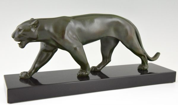 Art Deco sculpture of a walking panther