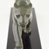 Art Deco sculpture of a walking panther