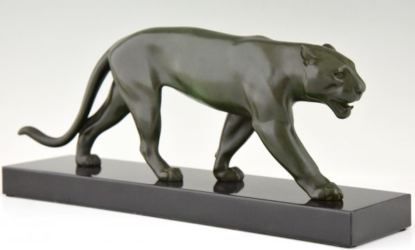 Art Deco sculpture of a walking panther