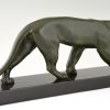 Art Deco sculpture of a walking panther