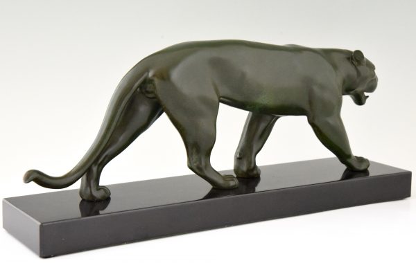 Art Deco sculpture of a walking panther