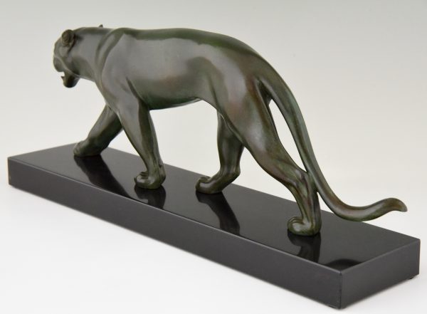 Art Deco sculpture of a walking panther