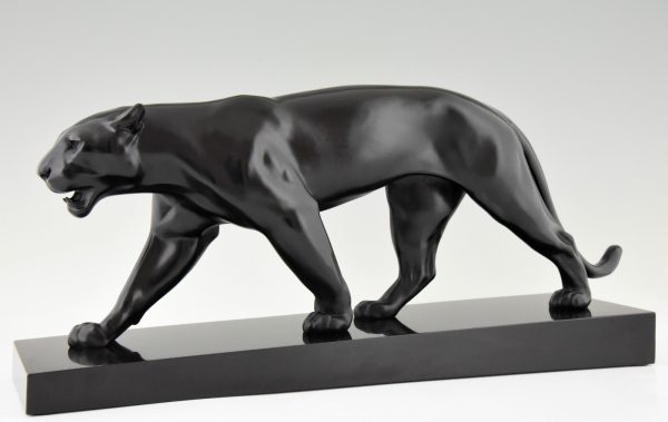 Art Deco sculpture of a walking panther