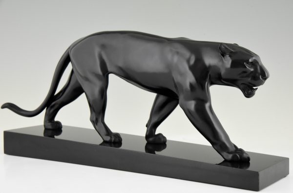 Art Deco sculpture of a walking panther