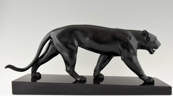 Art Deco sculpture of a walking panther